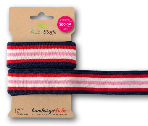 Bio Stripe Me - College Col. 76 - blue navy/flamme/meringa/rosa scuro - Sparkle - Hamburger Liebe